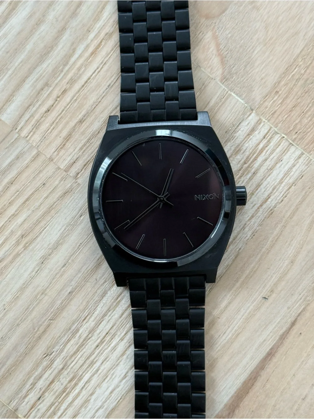 Nixon Minimal The Time Traveler Black Dial Stainless Case Adjustable Bracelet